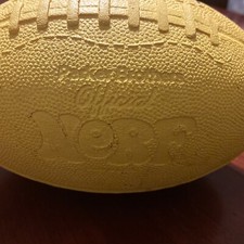 VINTAGE NERF FOOTBALL Original Parker Brothers Official Yellow 80s NFL Signed
