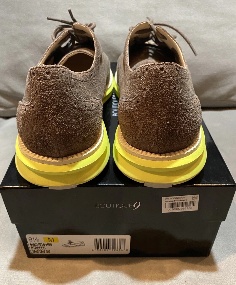 Boutique 9 Mujer BTRocco Marrón Taupe Gamuza Cuero Zapato Oxford, EE. UU. 9,5 M Foto 4 de 4