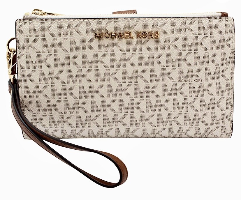 M♡  NWT Michael Kors Signature Jet Set Double Zip Wallet Wristlet