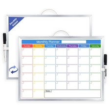 Colorful Monthly Dry Erase Calendar for Wall, 16" x 12" Hanging Whiteboard Ca...