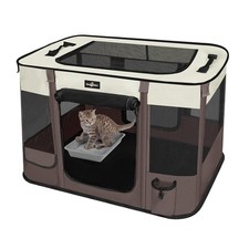 Foldable Pet Kitten Playpen, Upgrade Waterproof Portable Cat Dog Playpen Kenn...