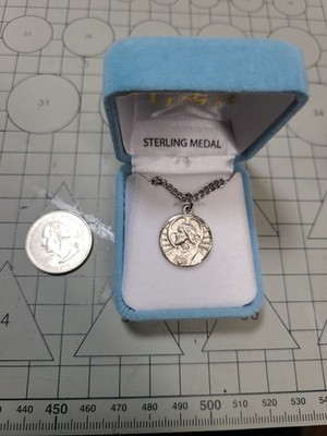 Sterlingsilber Skapulier katholische Medaille Anhänger Halskette 24'' Kette Geschenkbox