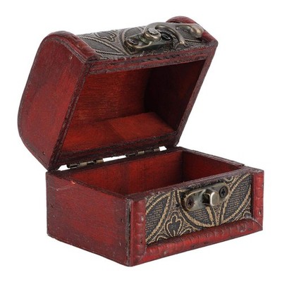 Yosoo Vintage Small Jewelry Boxes, Handmade Wooden Treasure Chest Mini Box wi...