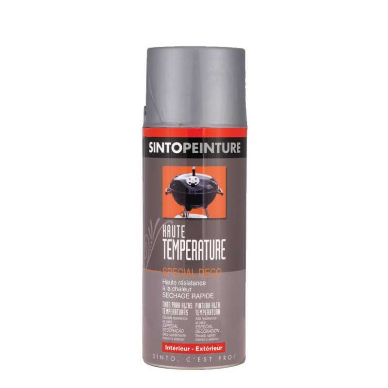 Peinture haute température couleur aluminium SINTO spray rénovation métal thermique 400ml