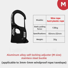 Aluminum Alloy Tent Rope Tensioner 8M Strong Load-Bearing Adjuster Portable Wind