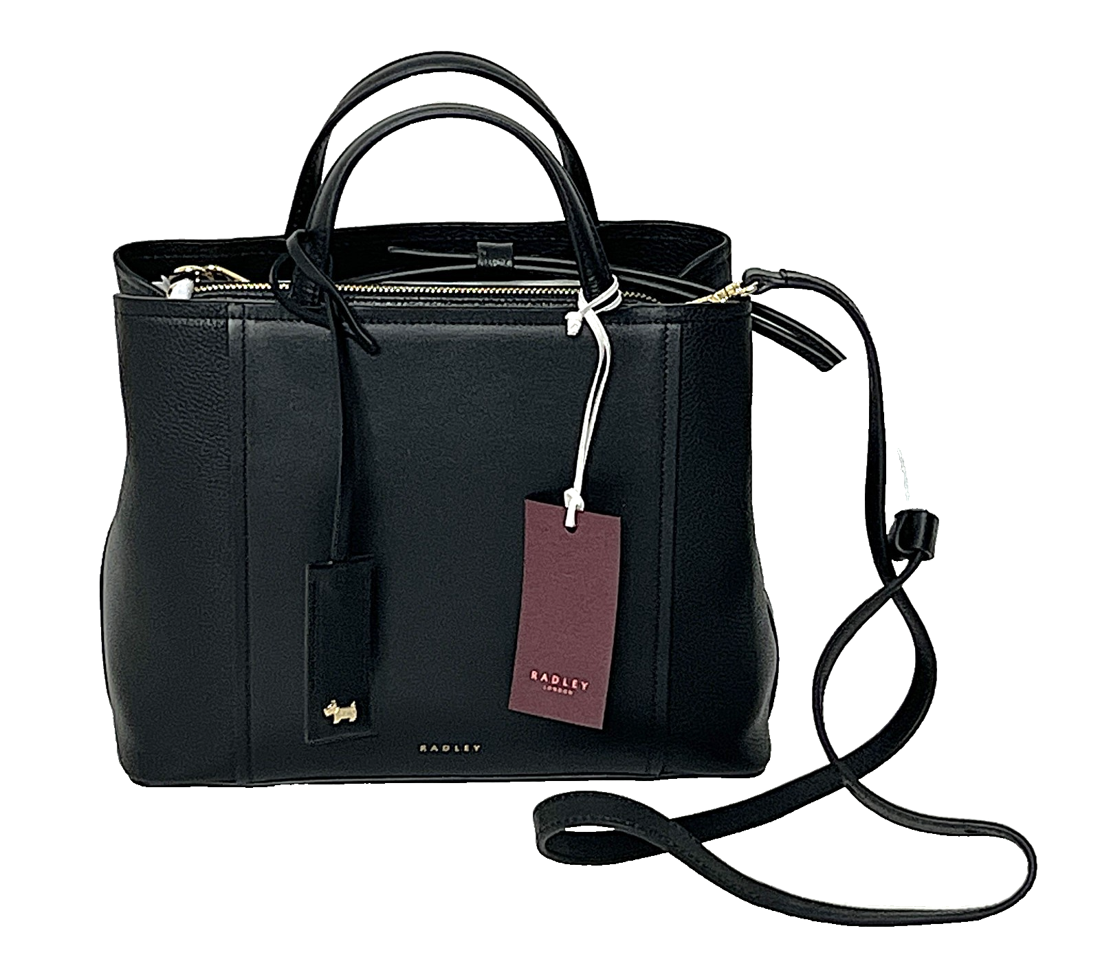 Radley Small Multiway Cross Body Bag Grab Bag Regents Row Black Leather RRP 239