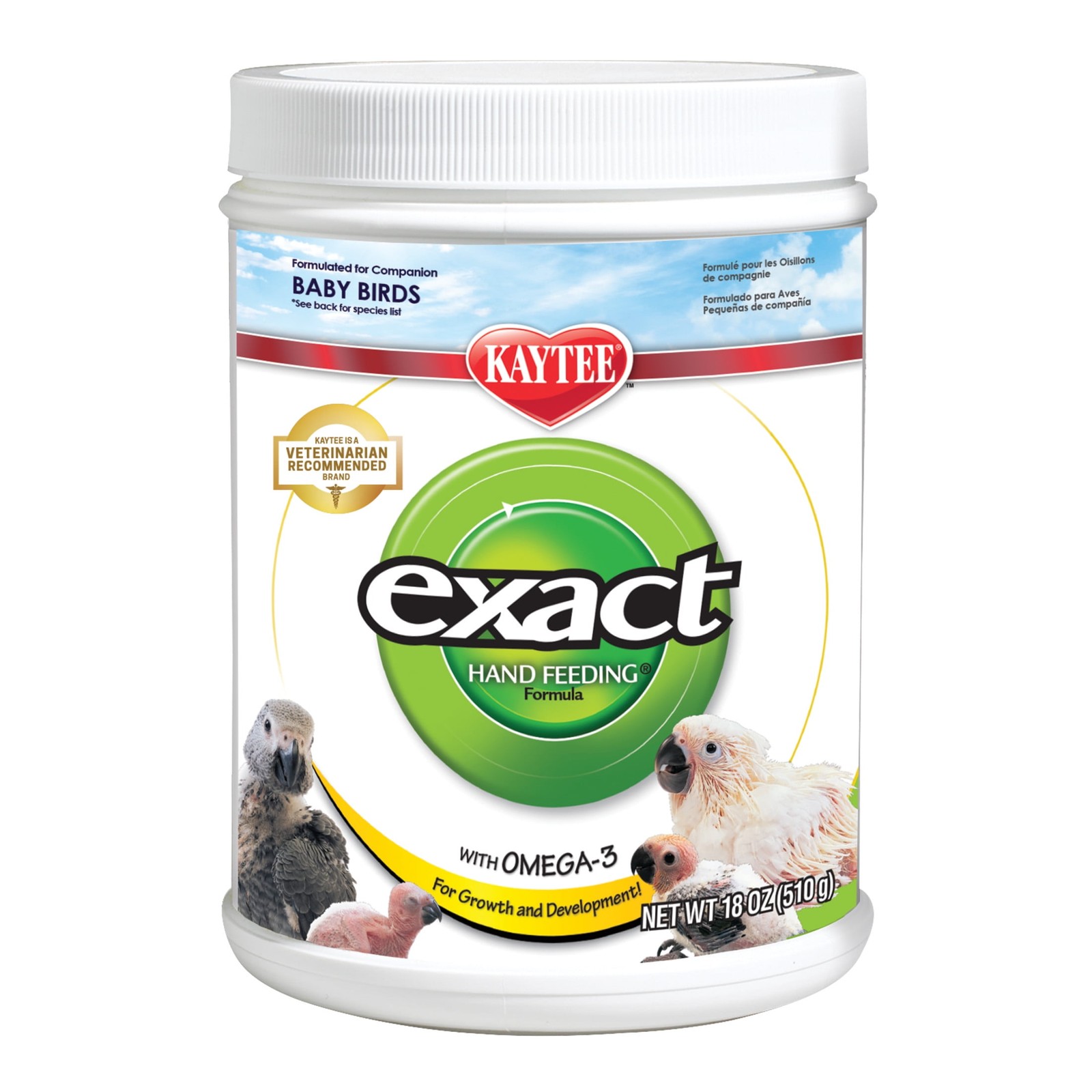 Instant Formula Exact Handfeeding for Baby Birds 18oz Bird F
