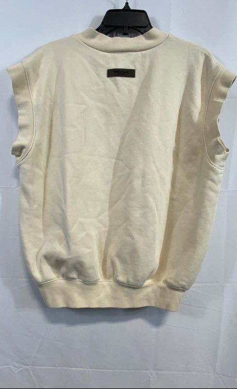 Essentials Men Beige Solid Sleeveless Vneck Sweat… - image 2