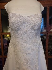 Beaded Bodice Sleeveless Wedding Gown. Size 12. David's Bridal.