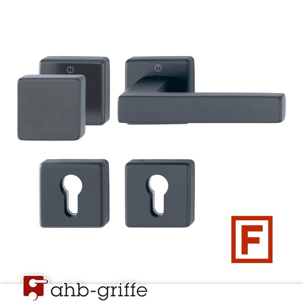 Hoppe Feuerschutz-Wechselgarnitur Austin Rosette Sertos® Schwarz Matt We-image