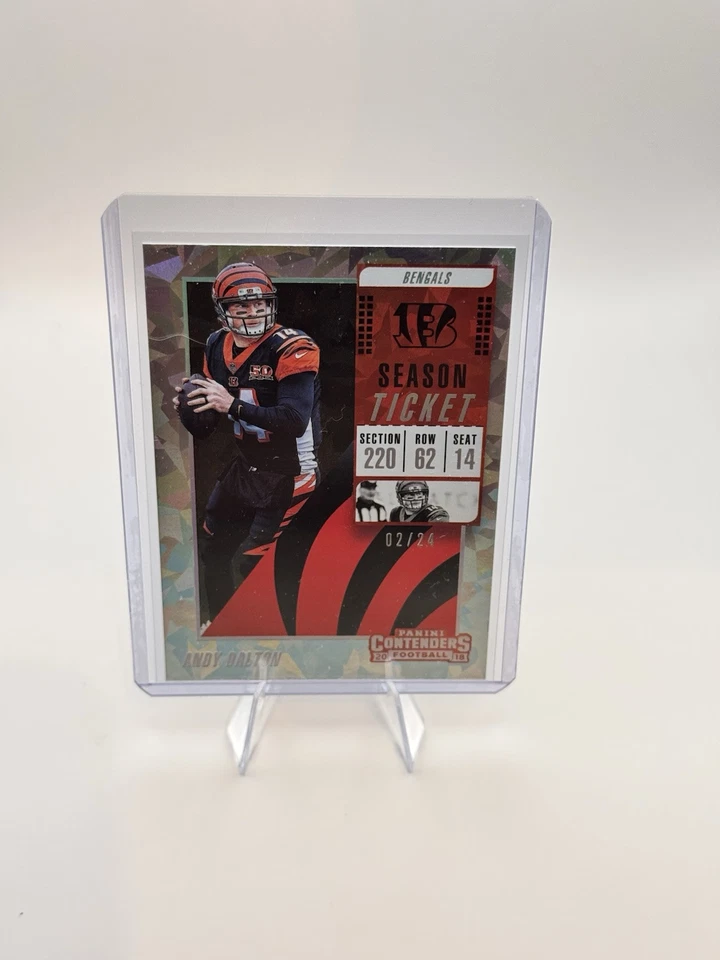 2018 Panini Contenders Season Ticket #78 Andy Dalton Cracked Ice 02/24 - Image 3 of 4