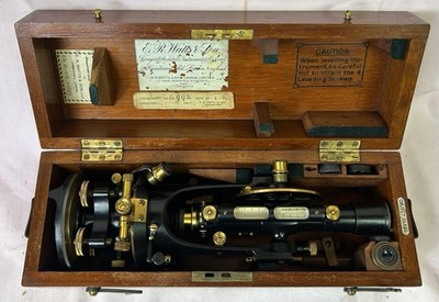 Antiker Theodolit, Vermessung E.R Watts & Sons - London verpackt, 1913