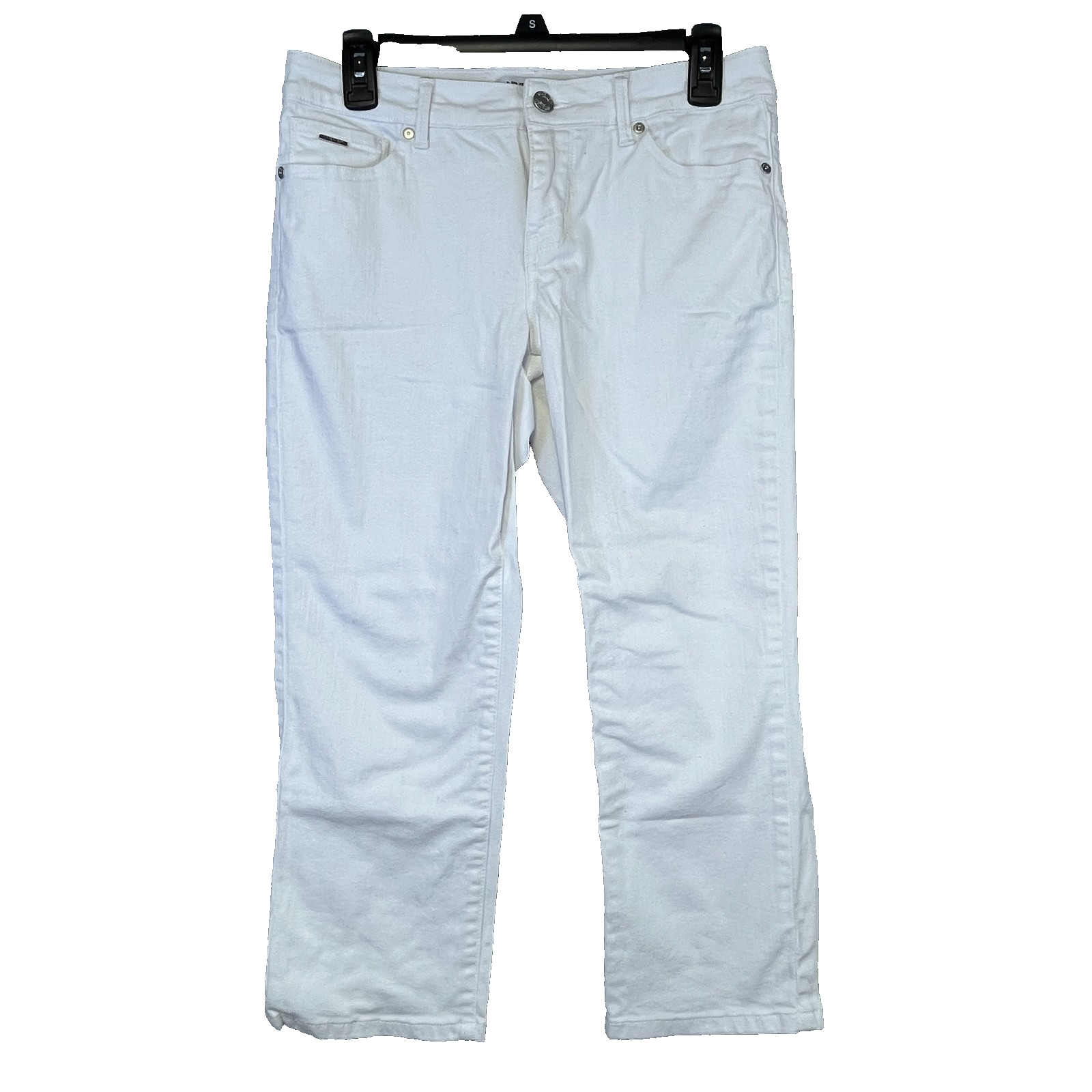 Capri Pants Nine West Women’s 4 White Chrystie Stretch Relaxed Cropped Casual