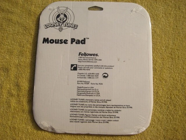 1999 Marvin the Martian Computer Mouse Pad Looney Tunes Fellows 8"X9" new Sealed - Image 3 of 4