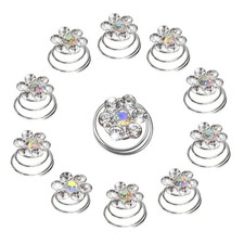 84pcs Gems Rhinestone Twisters Spiral Set Hair Pins Flower Rhinestone Hair Je...
