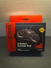 Retro-Bit Official Sega Genesis USB Controller 8-Button Arcade Pad Black