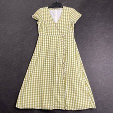 MADEWELL Karell Gingham Dress Women's Size 4 Green Printed