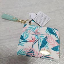 Jessica Miyuki Wallet Coin Case Keychain Tropical Pattern