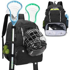 Lacrosse Bag with Stick Holder, Lacrosse Backpack with External Buckle Straps...