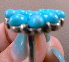 Vintage Silver Tone and Faux Turquoise Flower Boho flower size  5 — photo 8