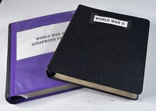 2 World War II WW2 Scrapbooks 100s of Newspaper Pages VG Condition Military Army