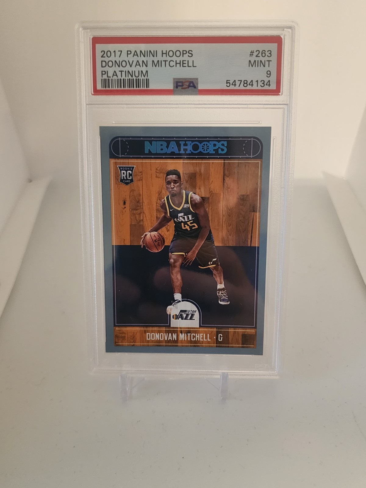 2017 Panini NBA Hoops Platinum Donovan Mitchell RC Rookie PSA 9