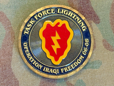 #ad Task Force LIGHTNING OIF 06 08 Challenge Coin Iraq US Army Retention Coin $23.32