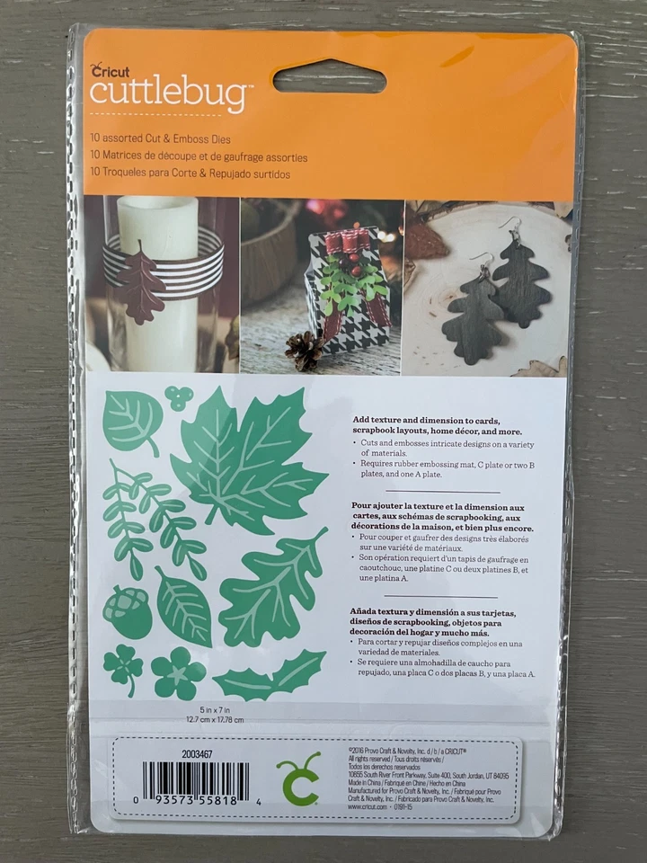 Cricut Cuttlebug Cut & Emboss Dies, Seasonal Foliage - Image 2 of 2