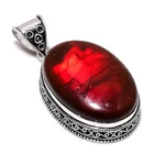 Red Labradorite Gemstone Handmade 925 Sterling Silver Jewelry Pendant 2.36" S057
