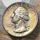 1960 Washington Quarter Nice Original Very Choice AU Pretty Toning CHRC
