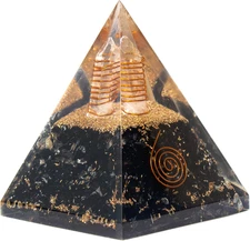 Shungite Orgonite Pyramid for Energy Cleansing, Protection, Grounding Energy, Sp