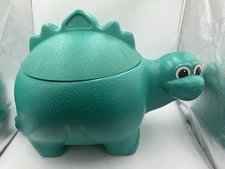🌟Vintage Teal Green Rubbermaid Dinosaur Kids Toy Box Indoors Outdoors 🌟