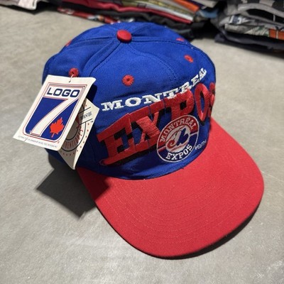 Vintage Montreal Expos Snapback Hat Logo 7 MLB Deadstock NOS New With Tags NWT