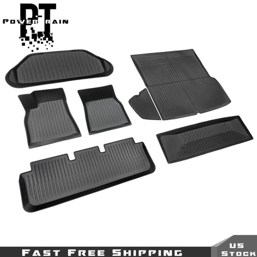 Pour Tesla Model S 2021 2022 23-2025 Tapis de Sol Tous Temps Doublures Set Complet Noir - Photo 5/24