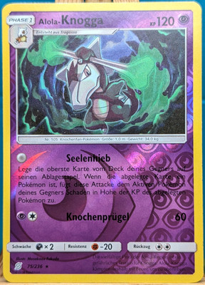 POKEMON - Bund der Gleichgesinnten - Alola-Knogga - 75/236 - REVERSE - deutsch