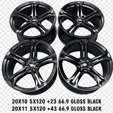 20 Gloss Black Wheels 20x10 20x11 Fit Chevy Camaro Ss Ls Rs Zl Set 4 Rims