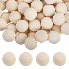 50 Pcs Wood Balls 20mm Unfinished Wooden Balls Solid Hardwood Round Beads