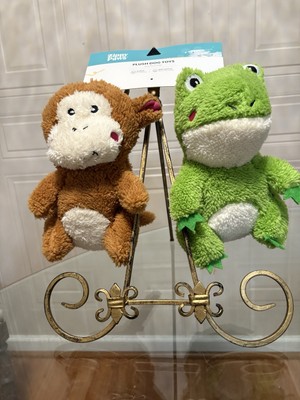 NEW Zippy Paws Set /2 Very Solf Dog Toy  Frog   9  & Monkey   9 Squeakers 15 