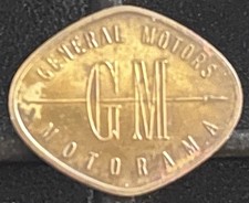 Vintage 1955 GENERAL MOTORS MOTORAMA Spinner TOKEN Chevrolet Pontiac Olds Buick