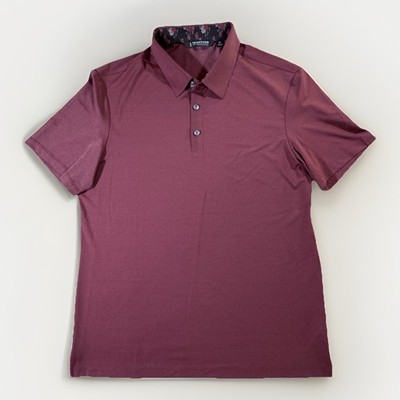 7 Diamonds Men s Short Sleeve Performance Polo Maroon Size M