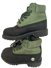 Timberland Waterproof Kids 12.5 Black And Green Boots School Camping Fishing