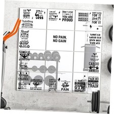 22 PCS Gym Mirror Decor Vinyl Decals Inspirational Gym Wall White Gym Sign