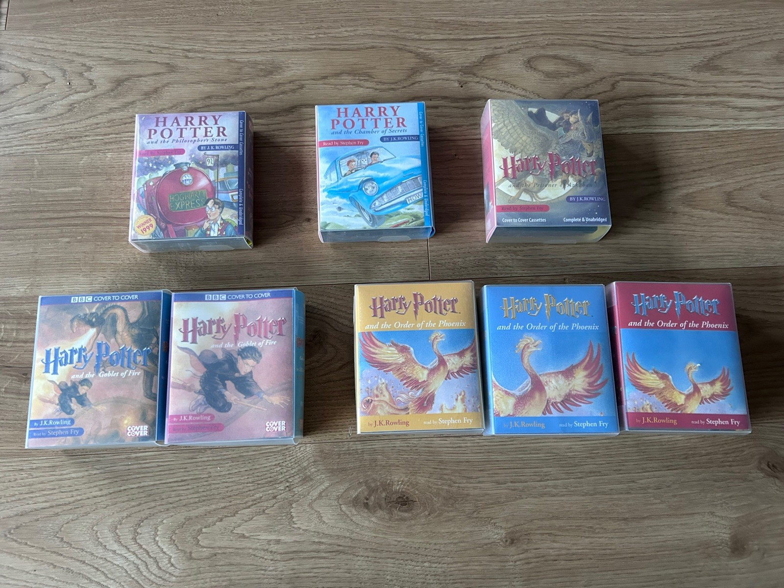 Harry Potter Cassette Tapes Audio Books By Stephen Fry.  1-5 Set