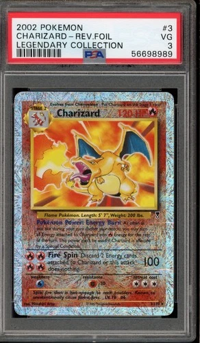 Pokemon Charizard Legendary Coll. Reverse Holo Rare #3 PSA 3
