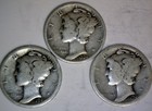 1920 , 1920d & 1924 Mercury Dime Coins Nice 90% SILVER 3 Coin LOT    NR — photo 3