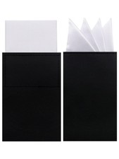 Pocket Squares for Men Prefolded, Mens Handkerchiefs on Card, White Black Poc...