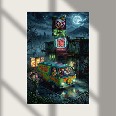 Scooby Doo Jack in The Box Halloween Spooky Scary Meal Poster Print