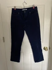 Lands End Women Size 6 Blue Corduroy Mid Rise Striaght leg Pants
