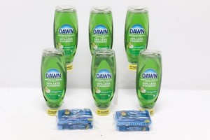 6 Dawn Antibacterial Hand Soap / Dishwashing Liquid Apple Blossom & 2 Sponges