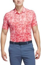 Adidas Men's Polo Shirt XL Ultimate365 Mesh Print Short Sleeve Semi Pink NWT